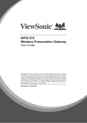 ViewSonic ViewSync WPG-370 WPG-370 User Guide (English)