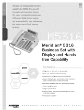 Aastra M5316 Meridian 5316 Datasheet