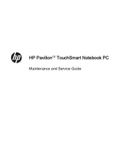 HP Pavilion 10 TouchSmart 10z-e000 HP Pavilion10 TouchSmart Notebook PC Maintenance and Service Guide