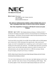 NEC E425 Launch Press Release