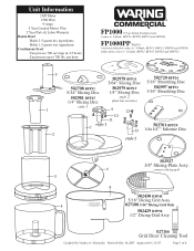 Waring FP1000 Parts List and Exploded Diagram