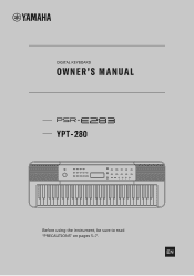 Yamaha PSR-E283 PSR-E283_YPT-280 Owners Manual