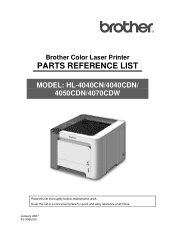 Brother International HL4050CDN Parts List