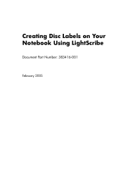 HP Presario V2600 Using LightScribe (Select Models Only)