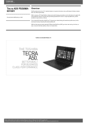 Toshiba Tecra A50 PS56MA Detailed Specs for Tecra A50 PS56MA-001001 AU/NZ; English