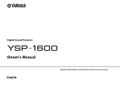 Yamaha YSP-1600 Owners Manual