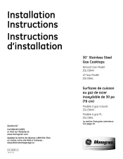 GE zgu384nsmss Installation Instructions