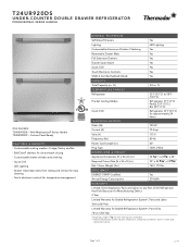 Thermador T24UR920DS Product Spec Sheet