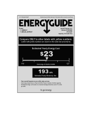 Avanti CF351D0W Energy Guide Label