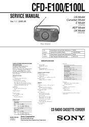 Sony CFD-E100WHITE Service Manual