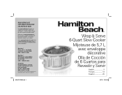 Hamilton Beach 33760 Use and Care Manual