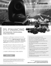 Panasonic AG-UX90NTSC Panasonic Pro Video 1 Year 0% Financing