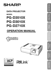 Sharp PG-D3010X PG-D2710X | PG-D3010X | PG-D3510X Operation Manual