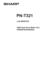 Sharp PN-T321 PN-T321 USB Flash Media Tool Operation Manual