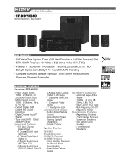 Sony HT-DDW840 Marketing Specifications