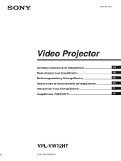 Sony VPL-VW12HT Image Director Operating Instructions