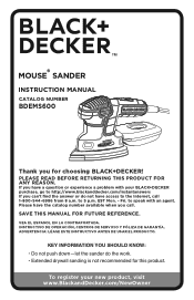 Black & Decker BDEMS600 Type 1 Manual - BDEMS600