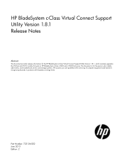HP Virtual Connect Flex-10/10D Module Enterprise Edition for BLc7000 HP BladeSystem c-Class Virtual Connect Support Utility Version 1.8.1 Release Notes