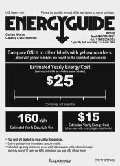 Maytag MVWP475EW Energy Guide