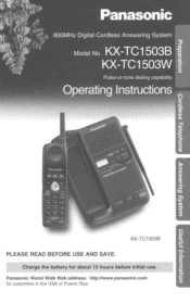 Panasonic KX-TC1503B Digital 900 Cordless