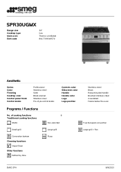 Smeg SPR30UGMX Product sheet