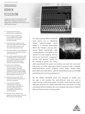 Behringer X2222USB Product Information Document