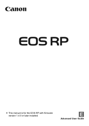 Canon EOS RP Advanced User Guide
