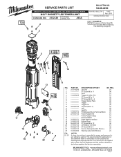 Milwaukee Tool M12 ROCKET Dual Power Tower Light Service Parts List