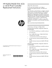 HP EVA P6000 HP P6300/P6500 EVA iSCSI or iSCSI/FCoE Controller Replacement Instructions (684762-001, December 2011)
