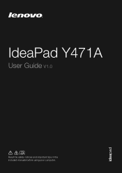 Lenovo Y471A Laptop Lenovo IdeaPad Y471A User Guide V1.0