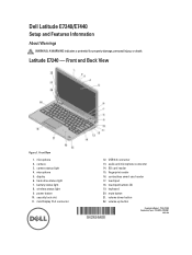 Dell Latitude E7240 Setup and Features Information Tech Sheet