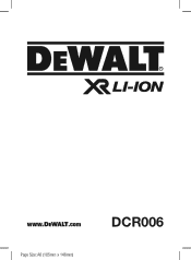 Ælte utilstrækkelig fornuft Dewalt DCR006 Manual