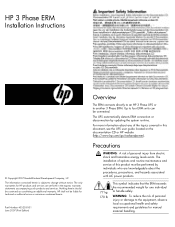 HP RP36000/3 HP 3 Phase ERM Installation Instructions