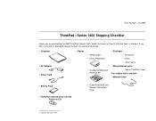 Lenovo ThinkPad i Series 1400 Shipping Checklist for the ThinkPad i Series 1400