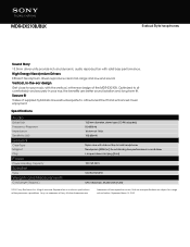 Sony MDR-EX210B Marketing Specifications (Black)