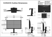 Dell E2422HS Outline Dimensions Guide