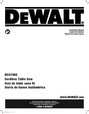 Dewalt DCS7485B Instruction Manual