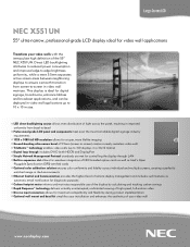 NEC X551UN Specification Brochure