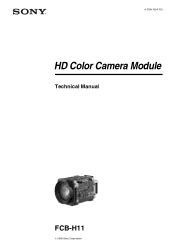 Sony FCBH11 Product Manual (FCB-H11 Technical Manual)