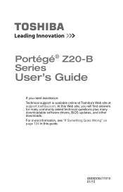 Toshiba Portege Z20t-B2111W8 Portege Z20-B Series Windows 8.1 User's Guide (PT15AU/PT15BU)