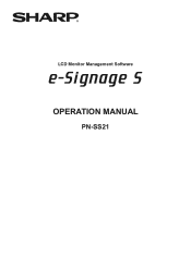 Sharp PN-B501 SHARP E-Signage S Manual