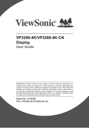 ViewSonic VP3268-4K - 32 Frameless 4K UHD sRGB ColorPro IPS Monitor User Guide