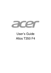 Acer Altos T350 F4 User Manual