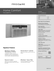 Frigidaire FRA186MT2 Product Specifications Sheet (English)