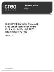Konica Minolta bizhub PRESS C1070/1070P IC-309 Release Notes