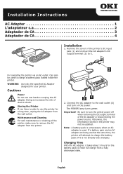 Oki LP470w LP470 LP480 AC Adapter Instructions (English, Fran栩s, Espa?ol, Portugu鱩
