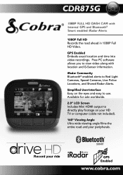Cobra CDR875G CDR 875 G Features and Specs