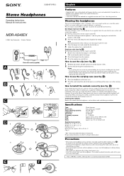 Sony MDR-AS40EX Operating Instructions