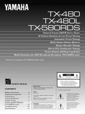 Yamaha TX-480 Owner's Manual