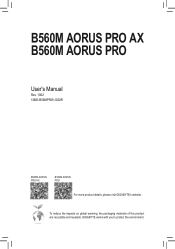 Gigabyte B560M AORUS PRO AX User Manual
